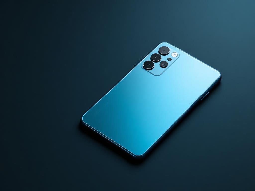 Smartphone Android moderno em fundo escuro com reflexo suave