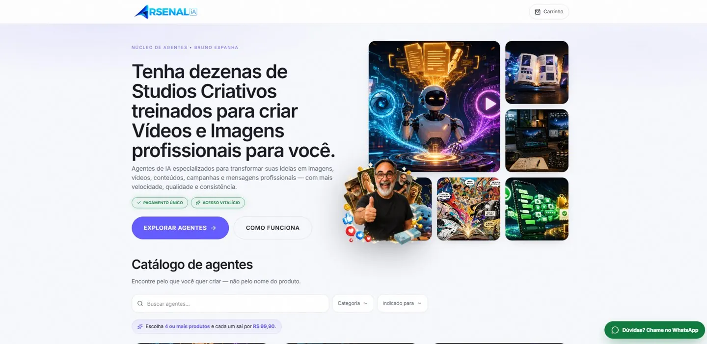 Página inicial do Arsenal de Agentes