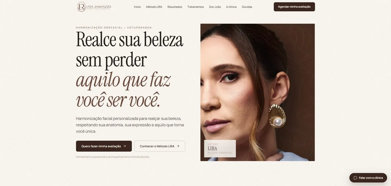 Página inicial do site de Lidia Rampazzo